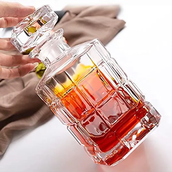 Italian_Premium_Crystal_Clear_7Pcs_Bar_Set,_1_Decanter_Bottle(850ml)_with_6_Old_Fashioned_Whiskey_Glasses(300ml),_Perfect_for_Scotch_Bourbon_Wine_Vodka_Cocktail_Rum_|_Best_Gift_for_Men(Chex)