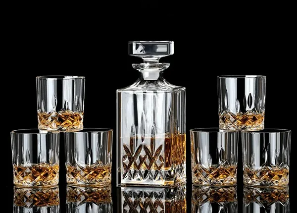Premium_Crystal_Clear_7Pcs_Bar_Set,_1_Decanter_Bottle(850ml)_with_6_Whiskey_Glasses(300ml),_Perfect_for_Scotch,_Bourbon,_Wine,_Vodka,_Cocktail,_Tequila,_Rum_|_Best_Gift_for_Men_(Opera)