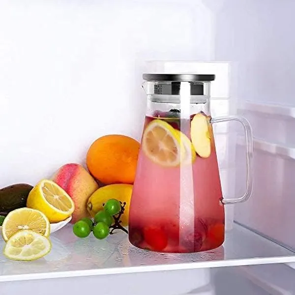 Premium_1800Ml_Glass_Water_Jug_with_Stainless_Steel_Lid_&_Handle|Transparent_Beverage_Carafe_for_Home,Office,_Etc_|Pitcher_for_Serve_Water,Milk,_Juice,Beverage,Chaas,_Cocktail_(Borosilicate_Jug)