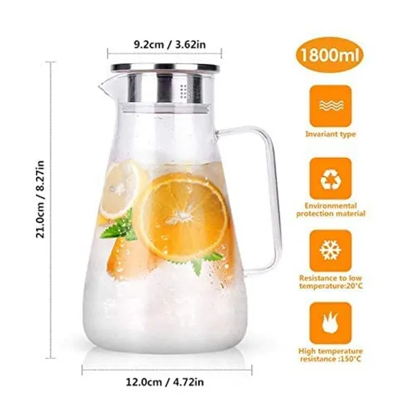 Premium_1800Ml_Glass_Water_Jug_with_Stainless_Steel_Lid_&_Handle|Transparent_Beverage_Carafe_for_Home,Office,_Etc_|Pitcher_for_Serve_Water,Milk,_Juice,Beverage,Chaas,_Cocktail_(Borosilicate_Jug)