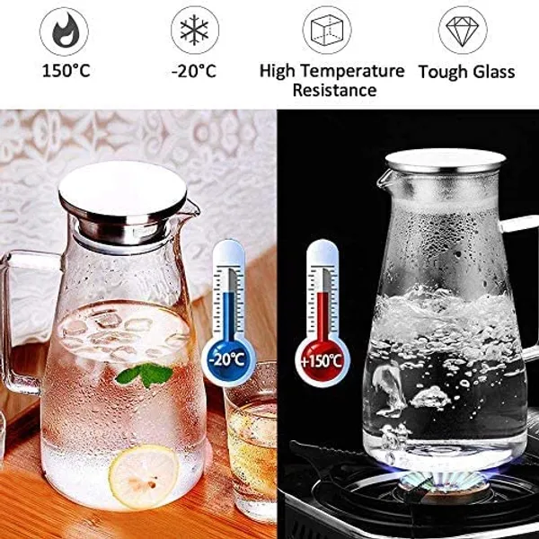 Premium_1800Ml_Glass_Water_Jug_with_Stainless_Steel_Lid_&_Handle|Transparent_Beverage_Carafe_for_Home,Office,_Etc_|Pitcher_for_Serve_Water,Milk,_Juice,Beverage,Chaas,_Cocktail_(Borosilicate_Jug)
