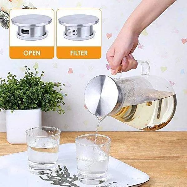 Premium_1800Ml_Glass_Water_Jug_with_Stainless_Steel_Lid_&_Handle|Transparent_Beverage_Carafe_for_Home,Office,_Etc_|Pitcher_for_Serve_Water,Milk,_Juice,Beverage,Chaas,_Cocktail_(Borosilicate_Jug)