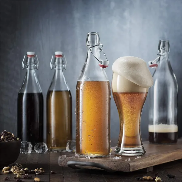 Flip_Top_Glass_Water_Bottle_Pack_of_4,_1_Liter_Clear,_Airtight_&_Leak_Proof_Swing_Cap_Bottle_with_Stopper_for_Beverages_Oil_Soda_Beer_Juice_Kombucha_Milk,_1000ml_Fridge_Water_Bottles
