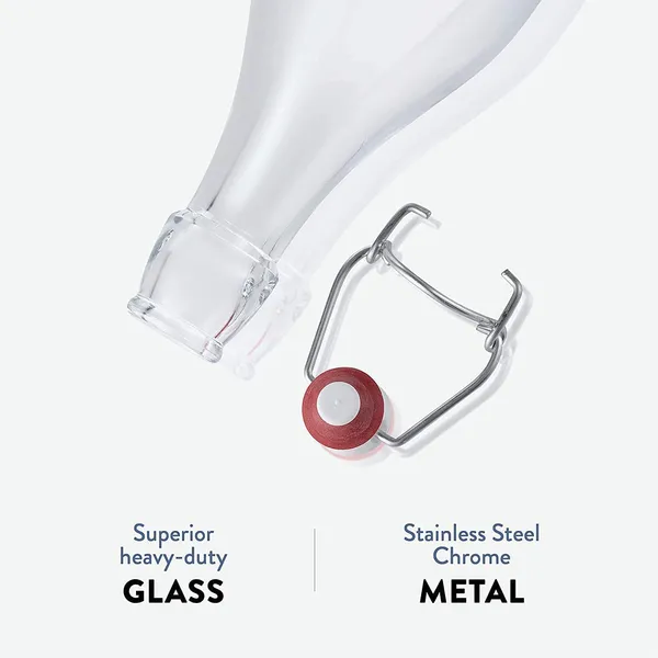 Flip_Top_Glass_Water_Bottle_1_Liter_Clear,_Airtight_&_Leak_Proof_Swing_Cap_Bottle_with_Stopper_for_Beverages_Oil_Soda_Beer_Juice_Kombucha_Milk,_1000ml_Fridge_Water_Bottles