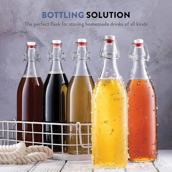 Flip_Top_Glass_Water_Bottle_1_Liter_Clear,_Airtight_&_Leak_Proof_Swing_Cap_Bottle_with_Stopper_for_Beverages_Oil_Soda_Beer_Juice_Kombucha_Milk,_1000ml_Fridge_Water_Bottles