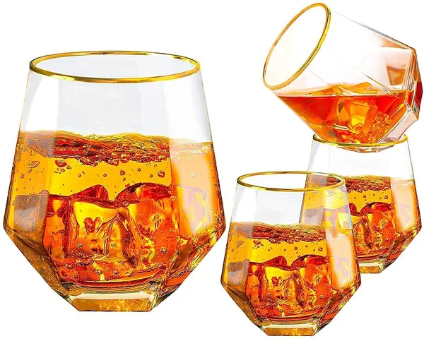 Italian_Premium_Whiskey_Glasses__|_310ML_Old_Fashioned_Gold_Diamond_Scotch_Glass_|_Imported_Tumblers_for_Bourbon_Wine_Cognac_Cocktail_|_Best_Gift_for_Whisky_Lovers_(Hexa_GR,_4)