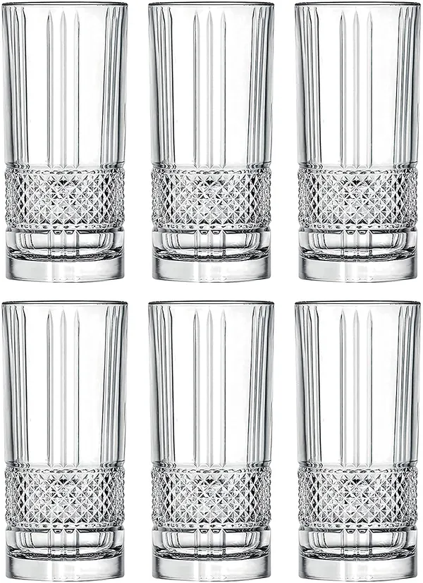 Italian_Premium_Water_and_Juice_Glasses_Set_of_6,_Transparent_300ml_Elegant_Drinking_Water_Glass_Set,_Round_Stylish_and_Crystal_Highball_Glasses_for_Water_Juice_Milk_Lassi_and_Cocktails