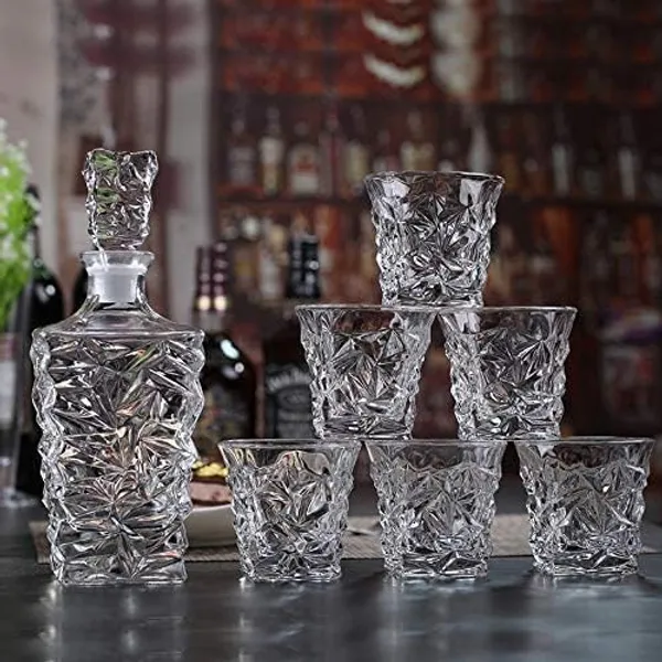 5_Pcs_Set_1_Decanter_with_4_Pcs_Whisky_Glass_|_Glass_Decanter_Set_with_Glasses,_850ml_-_300_ml