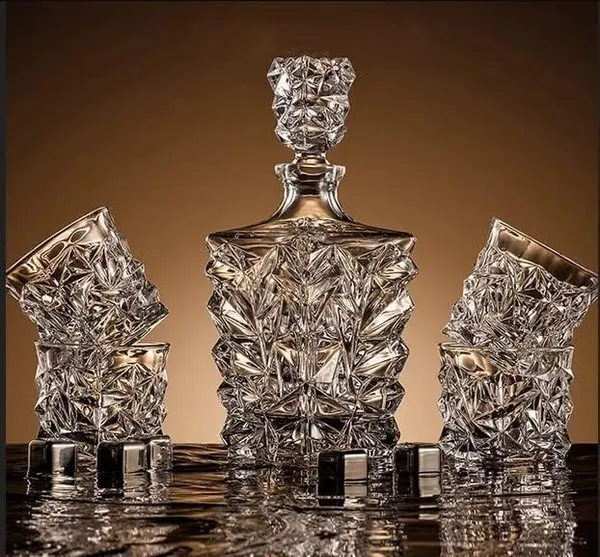 5_Pcs_Set_1_Decanter_with_4_Pcs_Whisky_Glass_|_Glass_Decanter_Set_with_Glasses,_850ml_-_300_ml