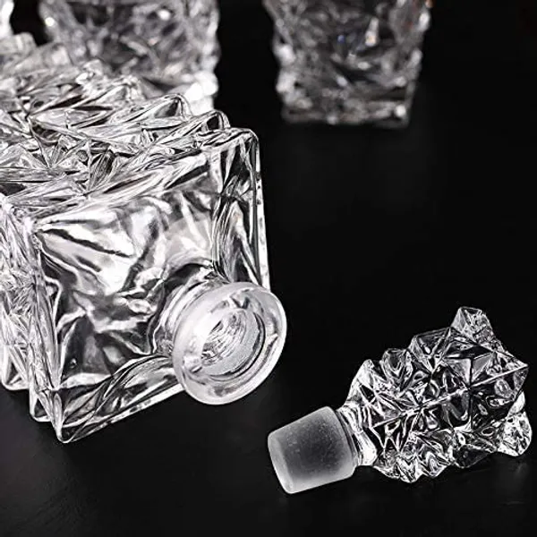 5_Pcs_Set_1_Decanter_with_4_Pcs_Whisky_Glass_|_Glass_Decanter_Set_with_Glasses,_850ml_-_300_ml