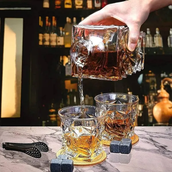5_Pcs_Set_1_Decanter_with_4_Pcs_Whisky_Glass_|_Glass_Decanter_Set_with_Glasses,_850ml_-_300_ml