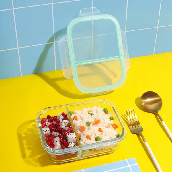 Premium_Slim_High_Microwave_Safe_Two_Compartment_Lunch_Box_Set,_1000ml_Transparent_Borosilicate_Glass,_Safety_Lock_Airtight_Tiffin_Containers_for_Office_School_(Rectangle_2_Partition_Box,1_Liter)