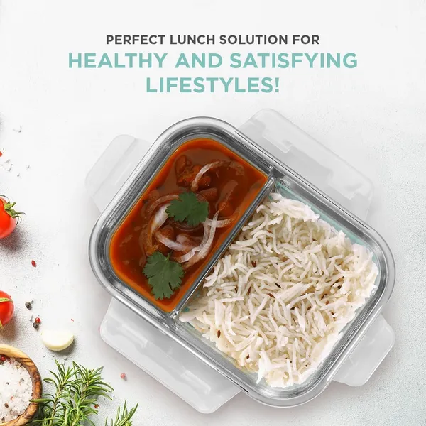 Premium_Slim_High_Microwave_Safe_Two_Compartment_Lunch_Box_Set,_1000ml_Transparent_Borosilicate_Glass,_Safety_Lock_Airtight_Tiffin_Containers_for_Office_School_(Rectangle_2_Partition_Box,1_Liter)