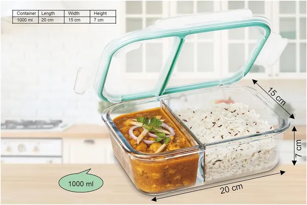 Premium_Slim_High_Microwave_Safe_Two_Compartment_Lunch_Box_Set,_1000ml_Transparent_Borosilicate_Glass,_Safety_Lock_Airtight_Tiffin_Containers_for_Office_School_(Rectangle_2_Partition_Box,1_Liter)