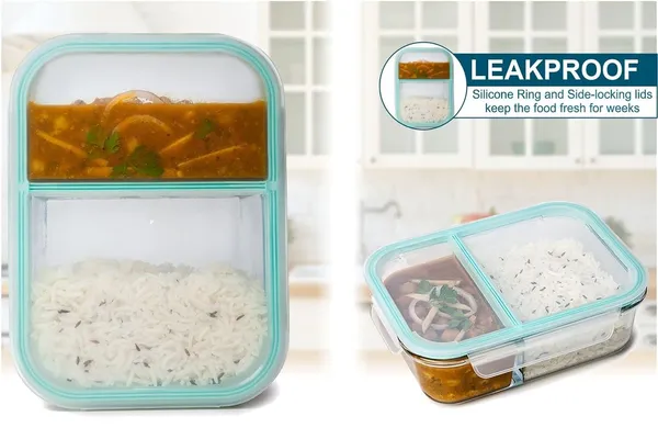 Premium_Slim_High_Microwave_Safe_Two_Compartment_Lunch_Box_Set,_1000ml_Transparent_Borosilicate_Glass,_Safety_Lock_Airtight_Tiffin_Containers_for_Office_School_(Rectangle_2_Partition_Box,1_Liter)