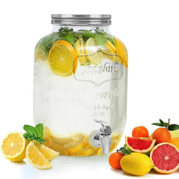 Glass_Iced_Drink_Dispenser_with_Spout_&_Tap,_Steel_Lid_–_Cold_Beverage_Dispenser_for_Beer,_Water,_Cocktails,_Detox_Drinks_&_More,_Clear_Glass,_Perfect_for_Parties_&_Events