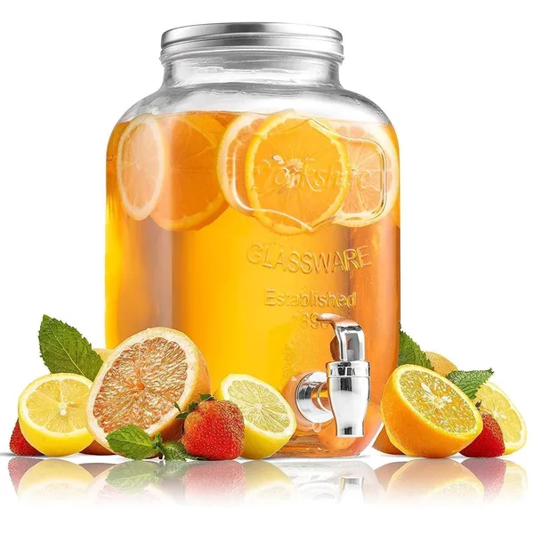 Glass_Iced_Drink_Dispenser_with_Spout_&_Tap,_Steel_Lid_–_Cold_Beverage_Dispenser_for_Beer,_Water,_Cocktails,_Detox_Drinks_&_More,_Clear_Glass,_Perfect_for_Parties_&_Events