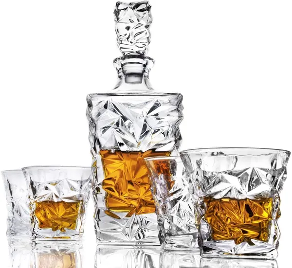 Italian_Premium_5_Pcs_Set_1_Decenter_with_4_Pcs_Glass_Whisky_Decanter_Bottle_Set_with_Glasses,_Pieces,_Glass_Decanter_with_Tumblers_for,_Liquor,_Scotch