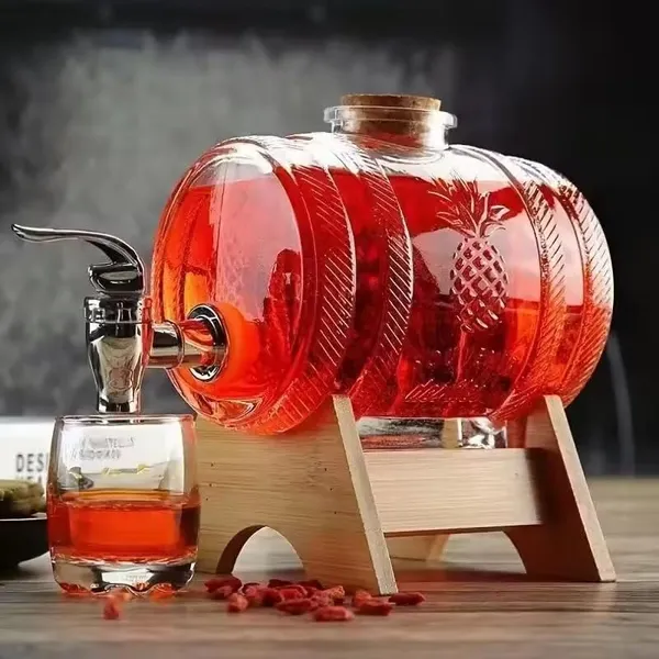 Premium_3_LTR_Water_Dispenser_with_Tap_Stand_Leak_Proof_Beverage_Dispenser_with_Wooden_Caps_Drink_Dispenser_Glass_Bottles_for_Office_Camping_Juice_Drinks_Container_Barrel_Dispenser_3_LTR,_1_PCS