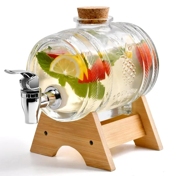 Premium_3_LTR_Water_Dispenser_with_Tap_Stand_Leak_Proof_Beverage_Dispenser_with_Wooden_Caps_Drink_Dispenser_Glass_Bottles_for_Office_Camping_Juice_Drinks_Container_Barrel_Dispenser_3_LTR,_1_PCS