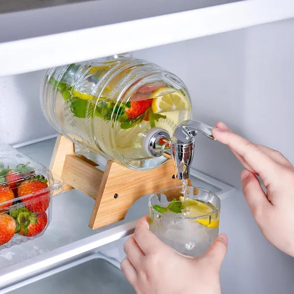 Premium_3_LTR_Water_Dispenser_with_Tap_Stand_Leak_Proof_Beverage_Dispenser_with_Wooden_Caps_Drink_Dispenser_Glass_Bottles_for_Office_Camping_Juice_Drinks_Container_Barrel_Dispenser_3_LTR,_1_PCS