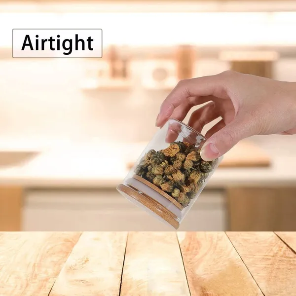 Premium_Glass_Containers_For_Kitchen_Set_of_6_Kitchen_Glass_Containers_With_Wooden_Lid_|_Airtight_Glass_Jars_For_Storage_|_Kitchen_Container_Set_Glass_|_Spice_Jars,_Masala_Box_|_220Ml_Each,Clear
