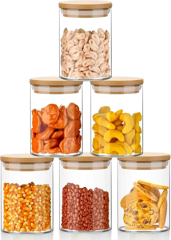 Premium_Glass_Containers_For_Kitchen_Set_of_6_Kitchen_Glass_Containers_With_Wooden_Lid_|_Airtight_Glass_Jars_For_Storage_|_Kitchen_Container_Set_Glass_|_Spice_Jars,_Masala_Box_|_220Ml_Each,Clear