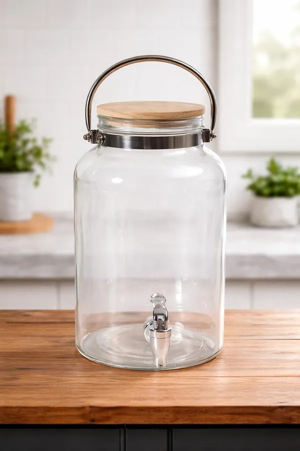 Glass_Iced_Drink_Dispenser_with_Tap_&_Bamboo_Lid_(5.5_Litre)_|_Transparent_Beverage_Dispenser_for_Water,_Juice,_Cocktails_&_Parties_|_Large_Capacity_Drinkware