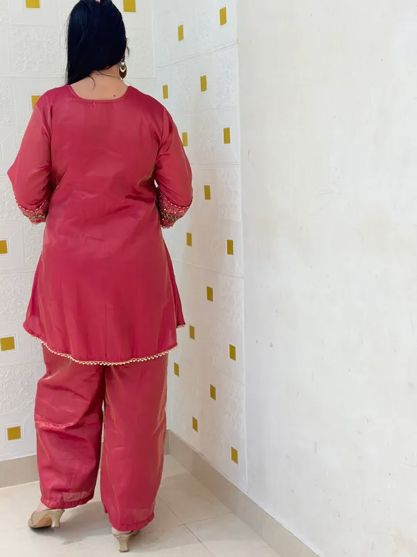 Pink_Viscose_Rayon_Co-Ord_Set_with_Kurti,_Palazzo_&_Potli_–_Embroidery_and_Mirror_Work_–_CS001PLX1