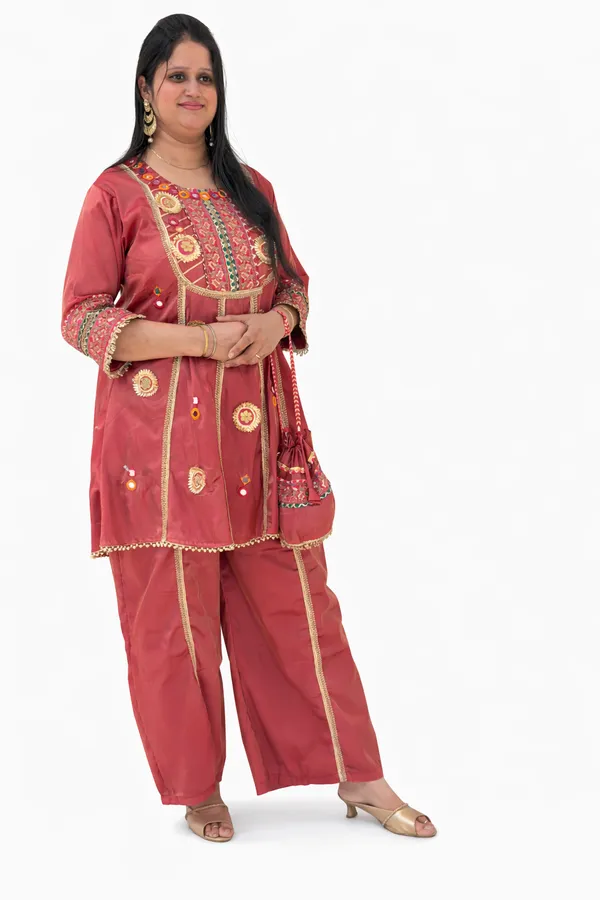 Pink_Viscose_Rayon_Co-Ord_Set_with_Kurti,_Palazzo_&_Potli_–_Embroidery_and_Mirror_Work_–_CS001PLX1