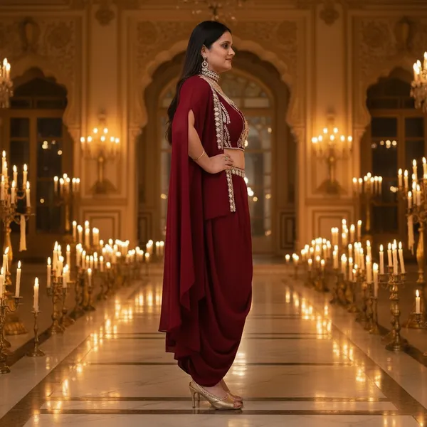 Wine_Pink,_Georgette_Western_Drapped_Gown_Set_(WDG008WPX1)