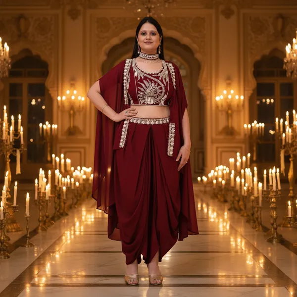 Wine_Pink,_Georgette_Western_Drapped_Gown_Set_(WDG008WPX1)