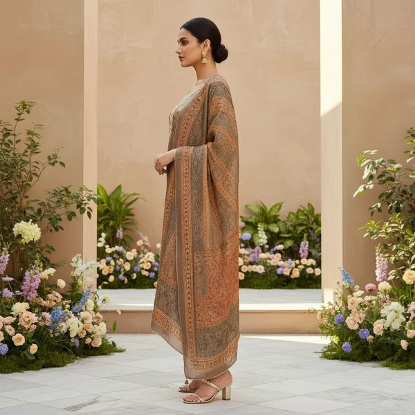 SHREESUTRAM_Olive_Grey,_Organza_Silk_Kurti,_Pant_&_Dupatta_(KPD025OGX2)