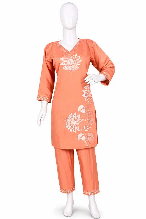 SHREESUTRAM_Dusty_Peach,_poly_georgette_Co-ord_Set_(CS033DPX2)
