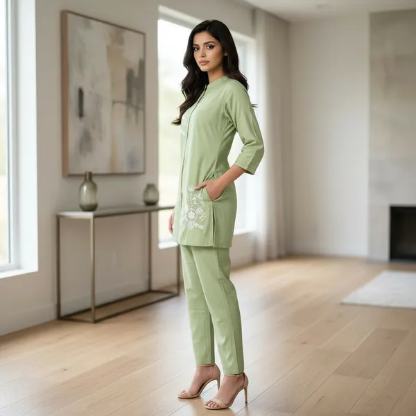 SHREESUTRAM_Sage_Green,_georgette_Co-ord_Set_(CS031SGX2)