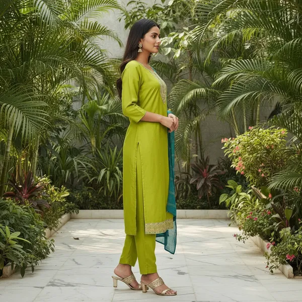 SHREESUTRAM_Lime_Green,_Georgette_Kurti,_Pant_&_Dupatta_(KPD024LGX2)