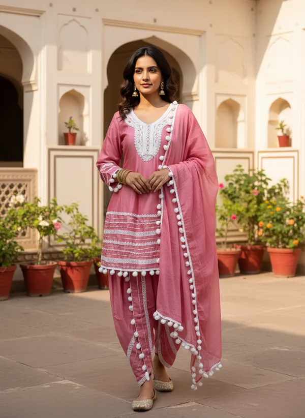 Dusty_Rose_Pink_Cotton_Rayon_Afghani_Suit_with_Dupatta_&_Pom_Pom_Lace_Work_–_AS006DPX1