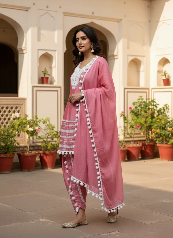 Dusty_Rose_Pink_Cotton_Rayon_Afghani_Suit_with_Dupatta_&_Pom_Pom_Lace_Work_–_AS006DPX1
