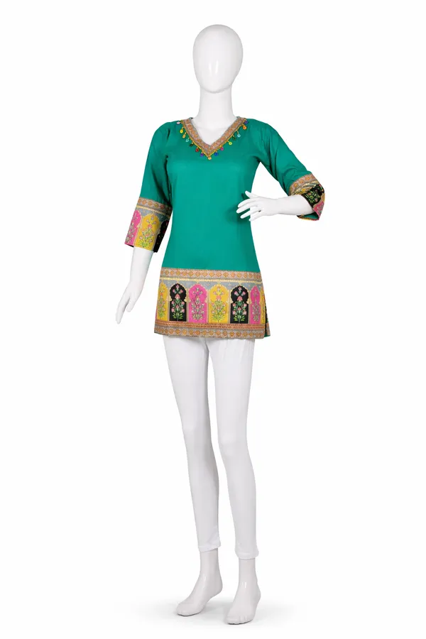 SHREESUTRAM_Teal_Blue,_Viscose_Rayon_Kurti_(K041TBX2)