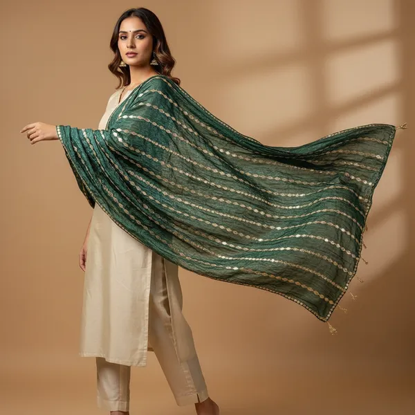 SHREESUTRAM_Peacock_Green,_Semi_Silk_Dupatta_(D051PGX3)