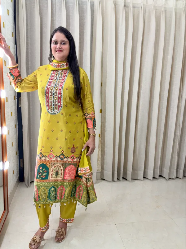SHREESUTRAM_Mustard_yellow,_Chinon,_Kurti_Shrara_with_Dupatta_(KPD054MYX4)