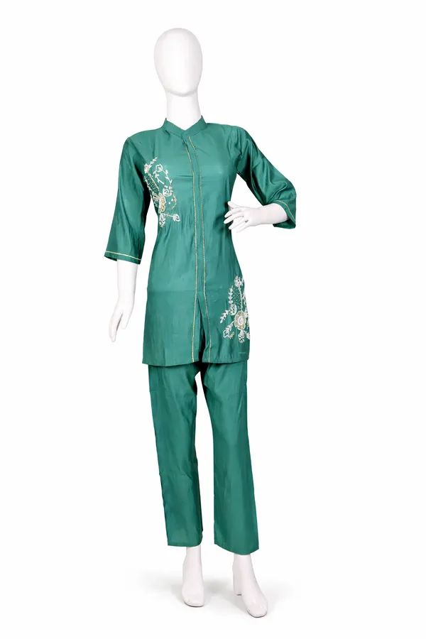 SHREESUTRAM_Teal_Blue,_georgette_Co-ord_Set_(CS031TBX2)