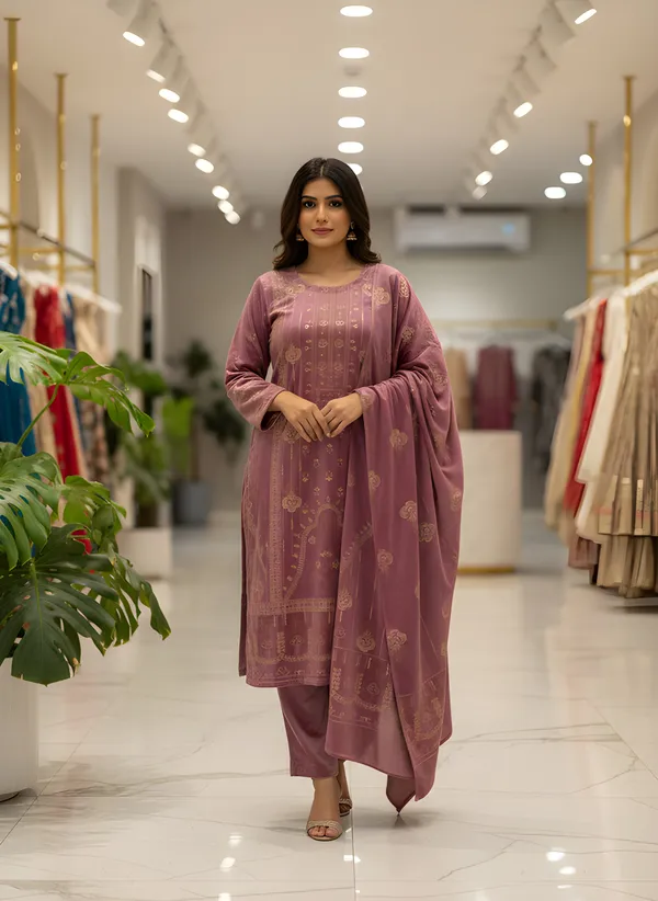 Dusty_Mauve_with_Antique_Gold_Print,_Super_Soft_Velvet_Kurti_Pant_&_Dupatta_(KPD012DMX1)