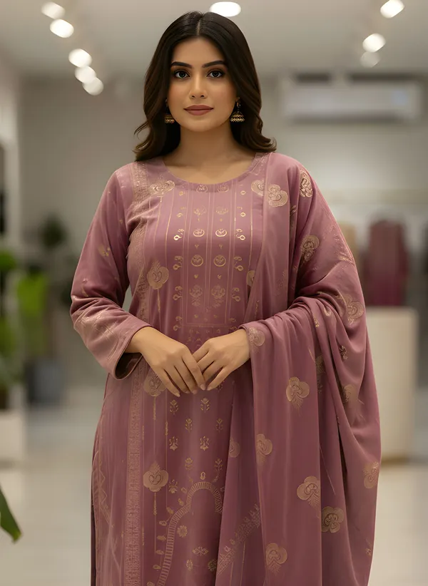 Dusty_Mauve_with_Antique_Gold_Print,_Super_Soft_Velvet_Kurti_Pant_&_Dupatta_(KPD012DMX1)