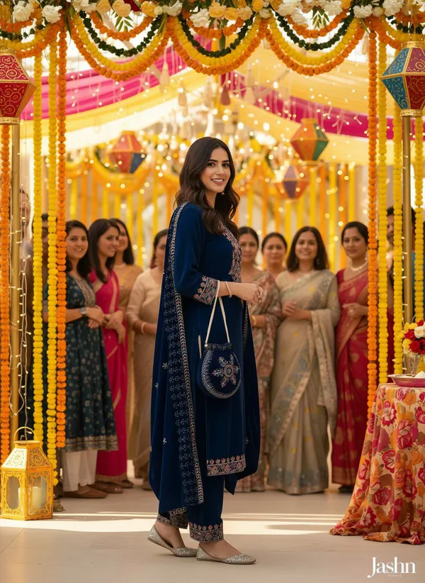 Royal_Navy_Blue_with_multi_Colour_Embroidery,_Premium_Velvet_Kurti_Pant_&_Dupatta_with_Velvet_embroidered_Potli_Purse_(KPD014NBX1)