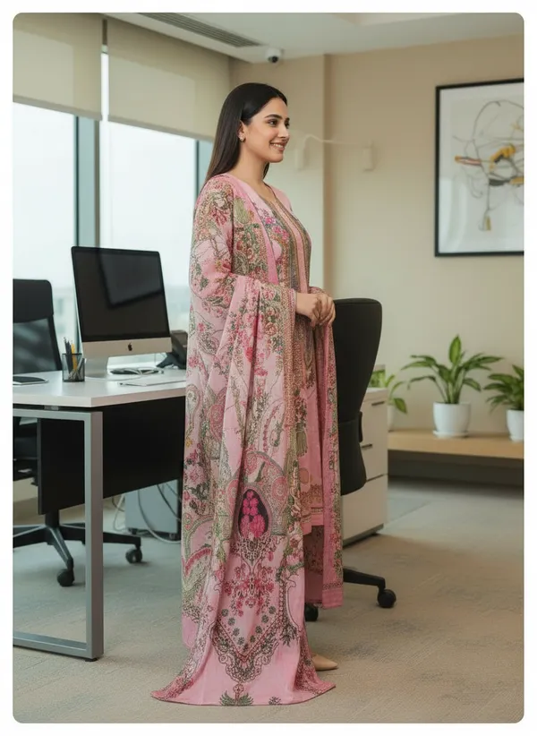 Blush_Pink_with_Floral_Print,_Premium_Soft_woolen_Kurti_pant_&_Dupatta_(KPD016BPX1)