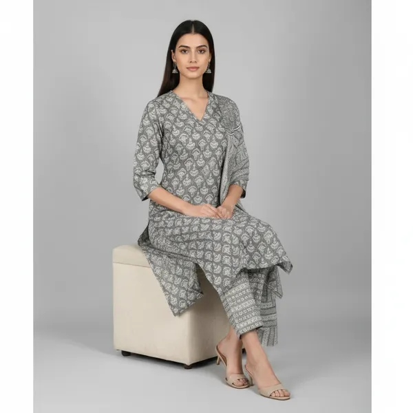SHREESUTRAM_Ash_Grey,_cotton_Kurti_Pant_&_Dupatta_(KPD039AGX2)