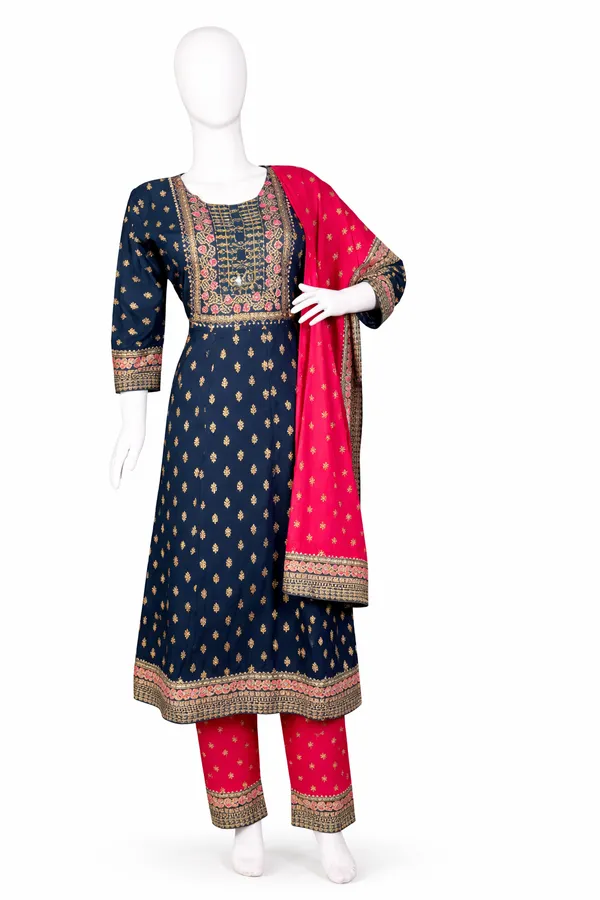 SHREESUTRAM_Teal_blue_,Rayon(KPD049TBX1)