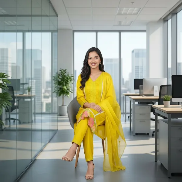 SHREESUTRAM_Mustard_Yellow,_Organza_Kurti,_Pant_&_Dupatta_(KPD019MYX2)