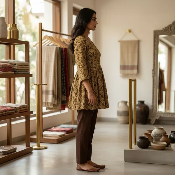 SHREESUTRAM_Mustard_Yellow,_Rayon_Kurti_(K045MYX2)